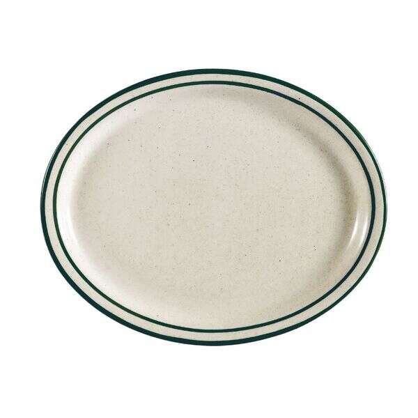 C.A.C. CES-12, #6 9.5-Inch Stoneware Emerald Oval Platter, 2 DZ/CS