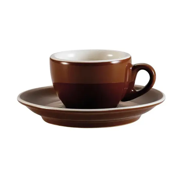 C.A.C. CFB-1, 8 Oz Venice Brown Cup and Saucer Stoneware Set, 36-Set/CS