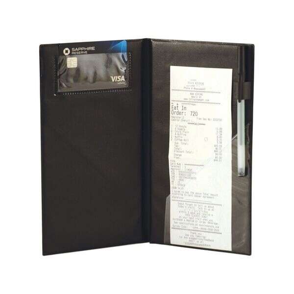 C.A.C. CKPR-10K, 10x5.5-inch Guest Check Presenter with Pen Loop