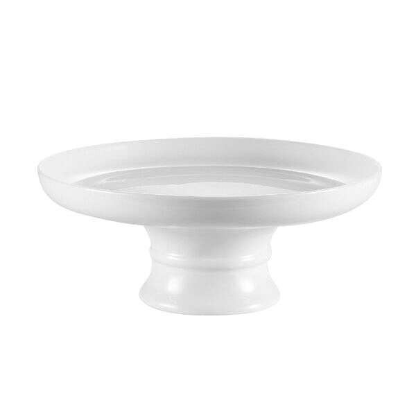 C.A.C. CKST-8C, 8-Inch White Porcelain Coupe Cake Plate with Foot, 8 PC/CS