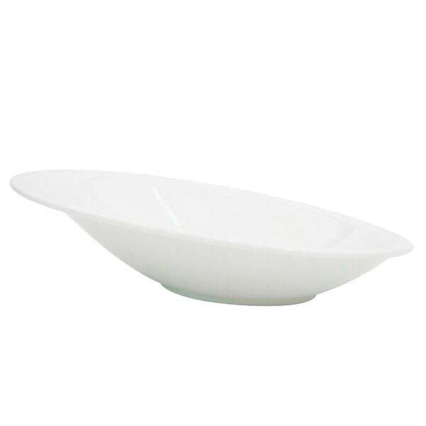 C.A.C. COL-26, 16 Oz 11-Inch White Porcelain Sheer Oval Bowl, 2 DZ/CS