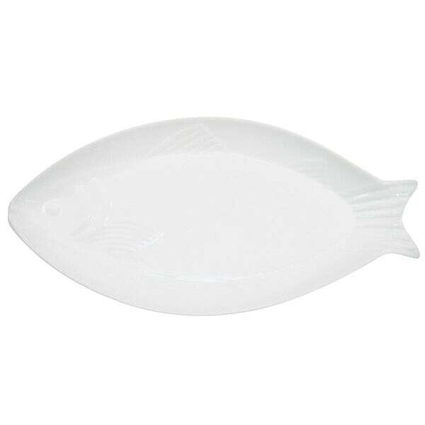 C.A.C. COL-F81, 26 Oz 18-Inch Bright White Porcelain Fish Platter, 6 PC/CS