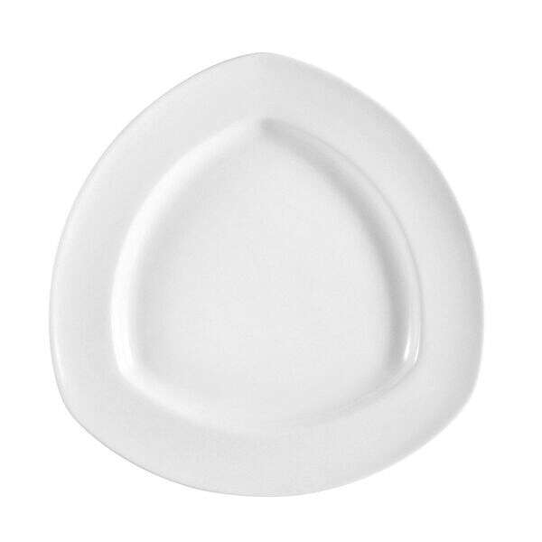 C.A.C. CPT-21, 12-Inch Super White Porcelain Triangular Plate, DZ