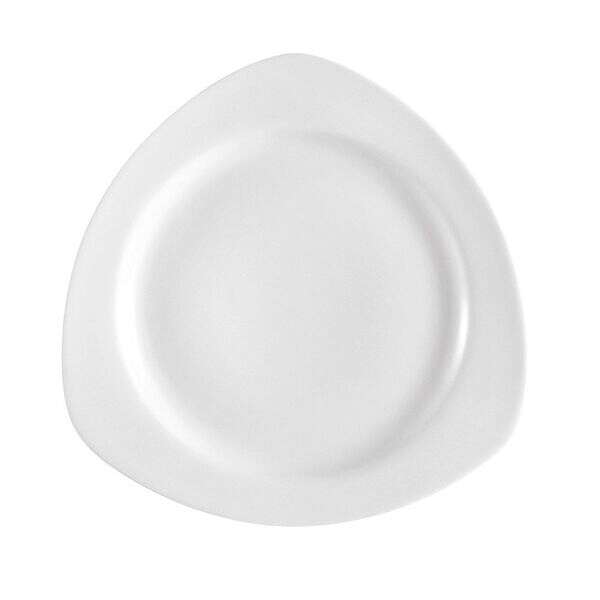 C.A.C. CPT-8, 9-Inch White Porcelain Triangular Plate, 2 DZ/CS