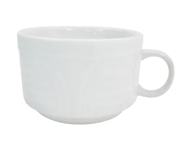 C.A.C. CRO-1-S, 8 Oz Porcelain Embossed Corona Stacking Cup, 3 DZ/CS
