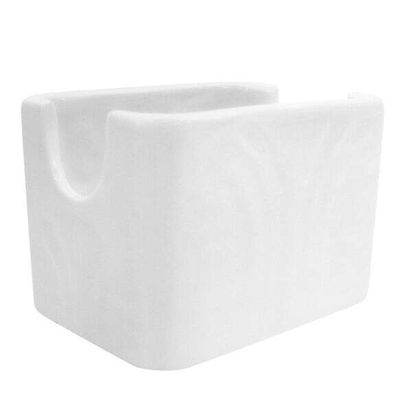 C.A.C. CRO-HSP, 3.5-Inch Super White Porcelain Embossed Sugar Packet Holder, 4 DZ/CS