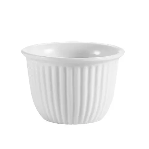 C.A.C. CST-8, 3.5-Inch 6 Oz Super White Porcelain Round Fluted Custard Cup, 3 DZ/CS