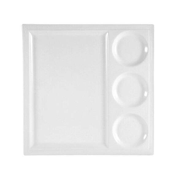 C.A.C. CTY-25, 14-Inch Porcelain Citysquare Square Contemporary Tray, DZ