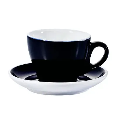 C.A.C. E-75-CBU, 7.5 Oz Cobalt Blue Porcelain Espresso Cup with 5.87-Inch Saucer, 36-Set/CS