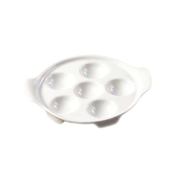 C.A.C. ESD-8, 8.5-Inch Porcelain Round Escargot Dish with 2 Handle, 2 DZ/CS