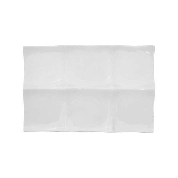 C.A.C. F-6S, 11.5x7.5-Inch White Porcelain Platter with 6 Square Compartments, 2 DZ/CS