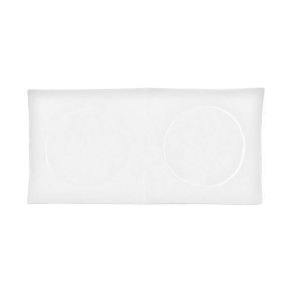 C.A.C. F-P2, 11.5x5-Inch White 2-Section Tasting Platter, 3 DZ/CS