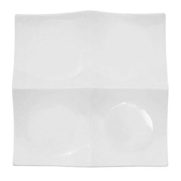 C.A.C. F-P21, 12-Inch White 4-Section Tasting Platter, DZ
