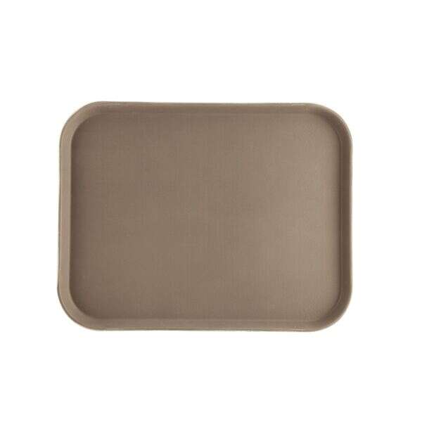 C.A.C. FGTD-1418BN, 14x18-inch Rectangular Fiberglass Brown Tray