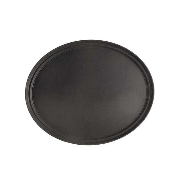 C.A.C. FGTO-2722BK, 27x22-inch Oval Fiberglass Black Tray