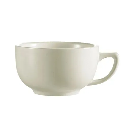 C.A.C. FR-56, 14 Oz 4.75-Inch White Stoneware Cappuccino Cup, 3 DZ/CS