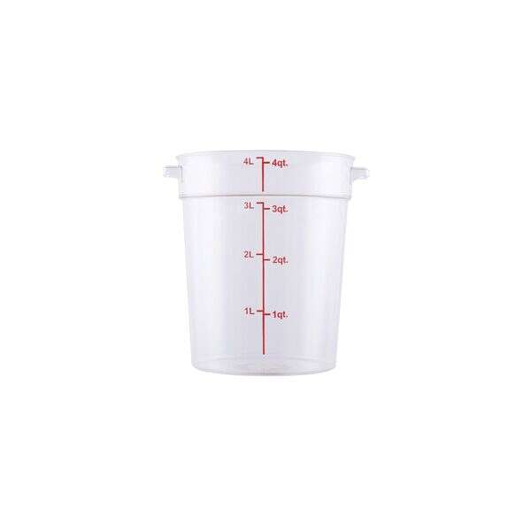 C.A.C. FS1P-4C, 4 Qt Polycarbonate Clear Round Food Storage Container