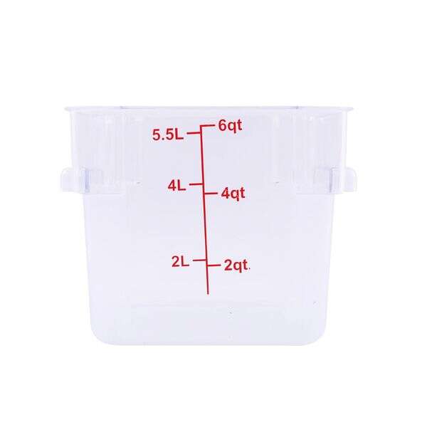 C.A.C. FS1P-SQ6C, 6 Qt Polycarbonate Clear Square Food Storage Container