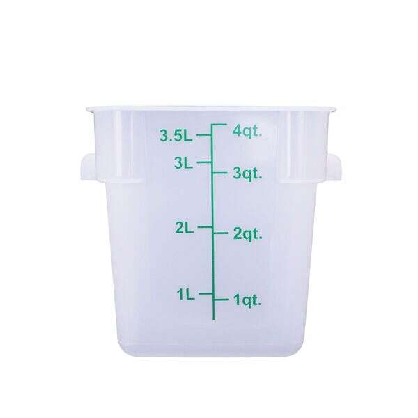 C.A.C. FS2P-SQ4T, 4 Qt Polypropylene Clear Square Food Storage Container
