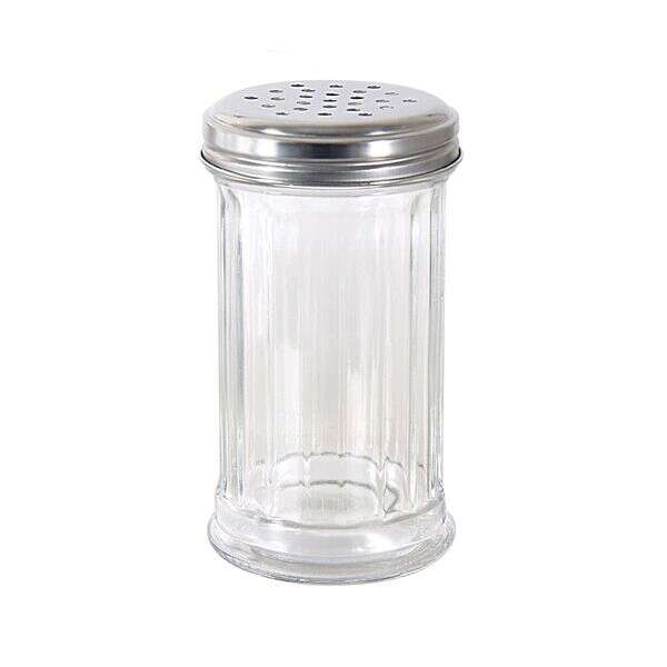 C.A.C. G2SP-12P, 12 Oz Glass Sugar Pourer with Stainless Steel Perforated Cap, DZ