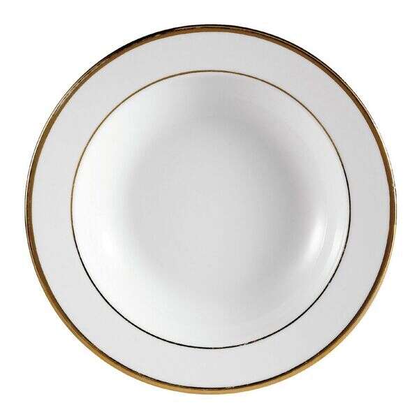 C.A.C. GRY-3, 10 Oz 9-Inch Porcelain Golden Royal Soup Plate with Gold Band, 2 DZ/CS (Discontinued)