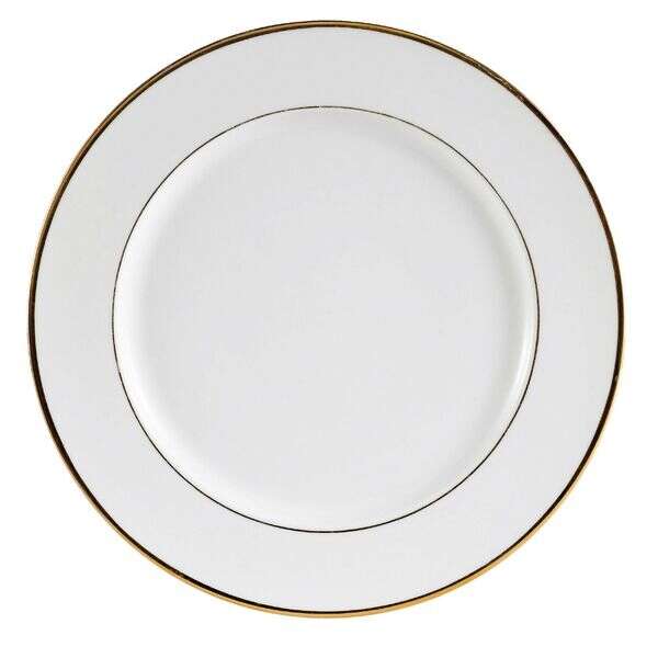C.A.C. GRY-6, 6-Inch Porcelain Golden Royal Plate with Gold Band, 3 DZ/CS (Discontinued)