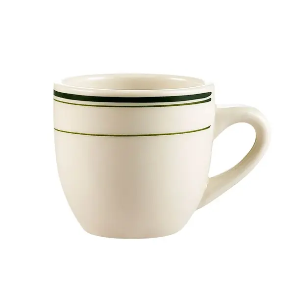 C.A.C. GS-35, 3.5 Oz 2.5-Inch Green Band Stoneware A.D. Cup, 3 DZ/CS