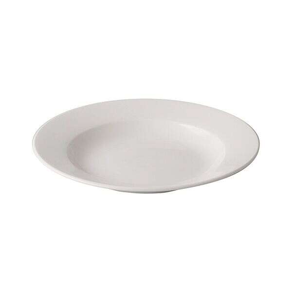 C.A.C. GW-3, 10 Oz 9-Inch Porcelain Bone White Soup Plate, 2 DZ/CS