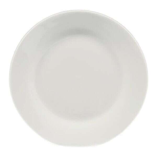C.A.C. H-16, 10.5-Inch Porcelain Super White Round Plate, DZ