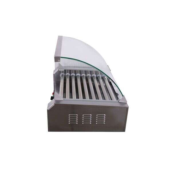 C.A.C. HDRS-09, 9-Roller Hot Dog Roller Grill Set with Sneeze Guard, 1200W