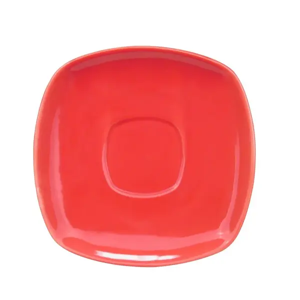 C.A.C. KC-2-R, 6-Inch Red Stoneware Saucer for KC-1-R, 3 DZ/CS