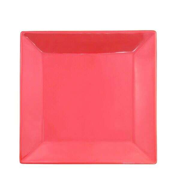 C.A.C. KC-21-R, 12-Inch Red Stoneware Square Plate, DZ