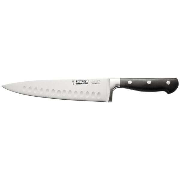 C.A.C. KFCC-G81, 8-inch Schnell Stainless Steel Chef Knife with Granton Edge