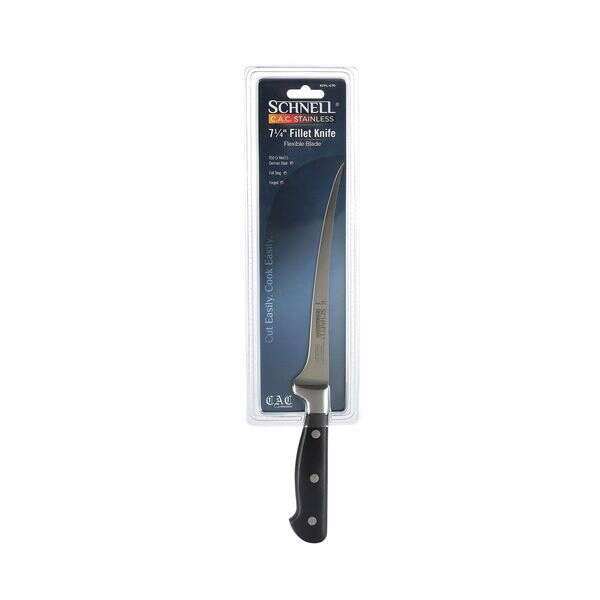 C.A.C. KFFL-G70, 7.25-inch Schnell Stainless Steel Fillet Knife with Flexible Blade