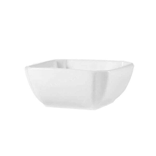 C.A.C. KSE-B104, 8 Oz 4-Inch Super White Porcelain Square Bowl, 3 DZ/CS