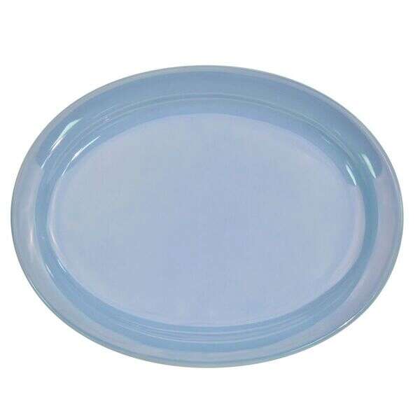 C.A.C. L-12NR-LBU, 9.75-Inch Las Vegas Narrow Rim Light Blue Oval Platter, 2 DZ/CS