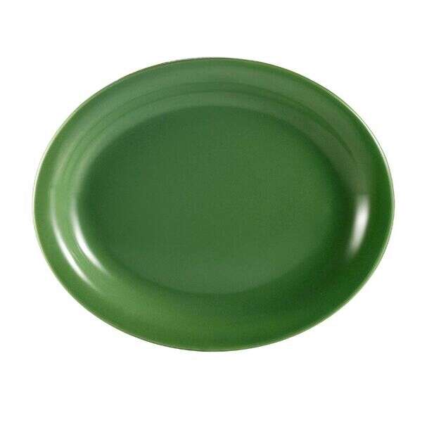 C.A.C. L-13NR-G, 11.5-Inch Las Vegas Narrow Rim Green Oval Platter, DZ