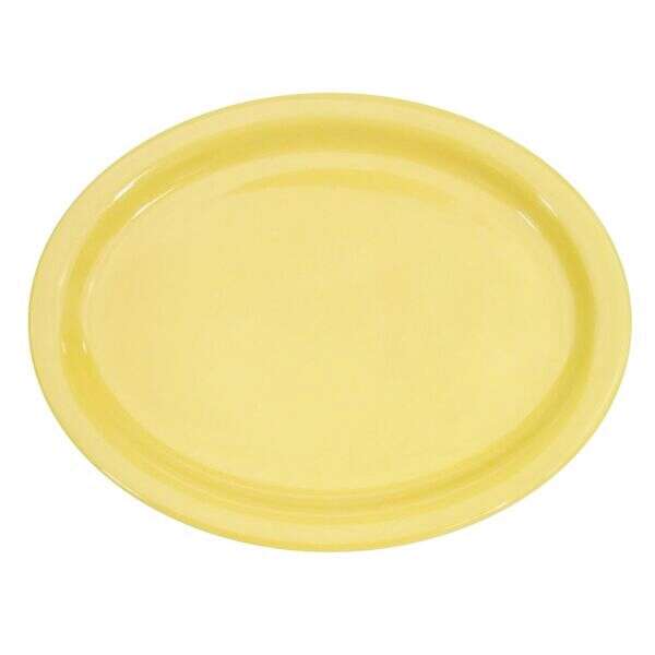 C.A.C. L-13NR-Y, 11.5-Inch Las Vegas Narrow Rim Yellow Oval Platter, DZ