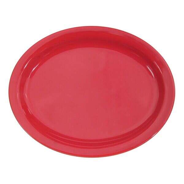 C.A.C. L-14NR-R, 13.25-Inch Las Vegas Narrow Rim Red Oval Platter, DZ