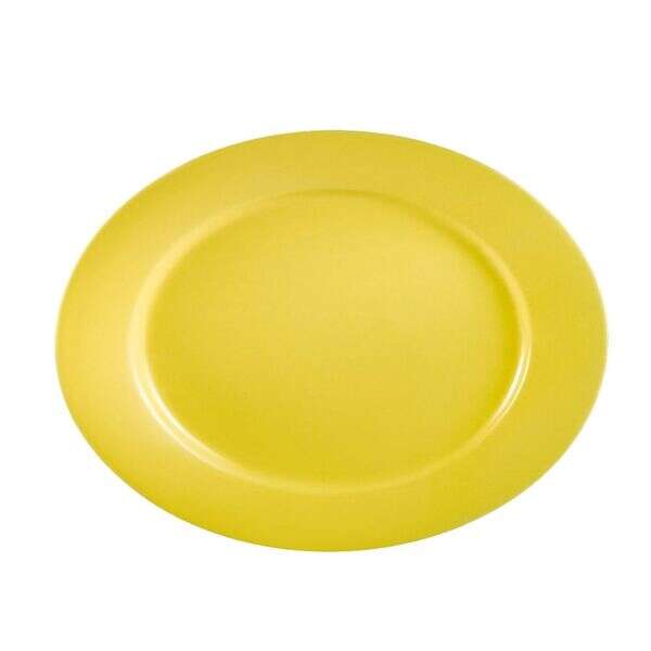 C.A.C. LV-13-Y, 11.5-Inch Yellow Stoneware Oval Platter, DZ