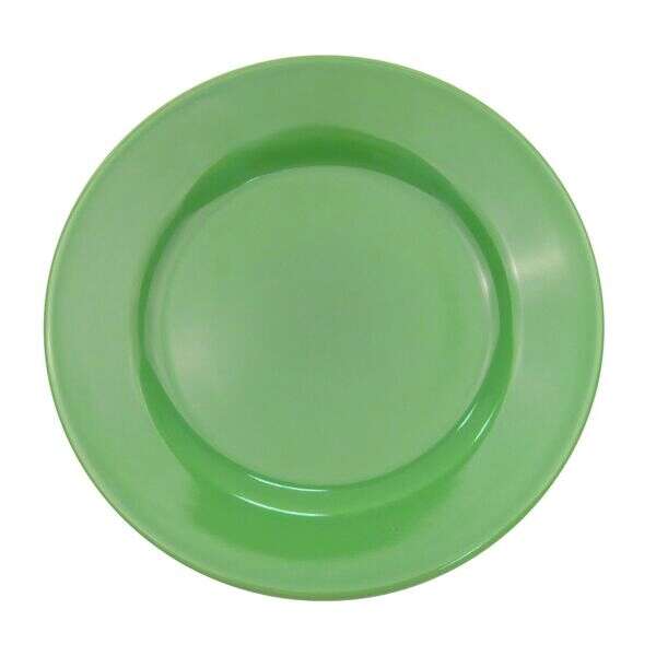 C.A.C. LV-16-G, 10.5-Inch Green Rolled Edge Stoneware Plate, DZ
