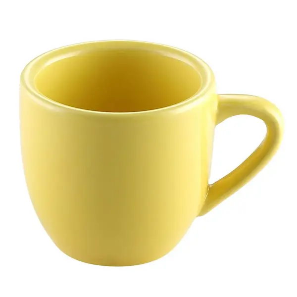 C.A.C. LV-35-Y, 3.5 Oz 2.5-Inch Yellow Stoneware After Dinner Cup, 3 DZ/CS