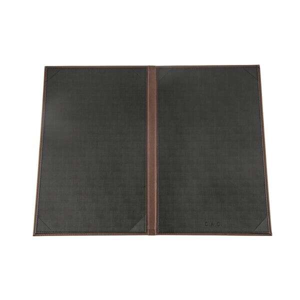 C.A.C. MCC2-14BN, 8.5x14-inch 2-Panel Faux Leather Brown Menu Cover