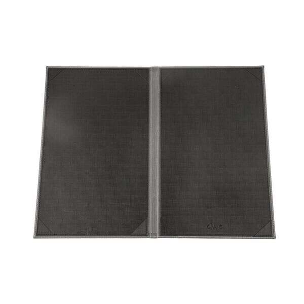 C.A.C. MCC2-14GY, 8.5x14-inch 2-Panel Faux Leather Gray Menu Cover