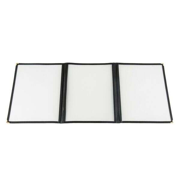 C.A.C. MCP3-911BK, 8.5x11-inch 3-Pocket Black Menu Cover