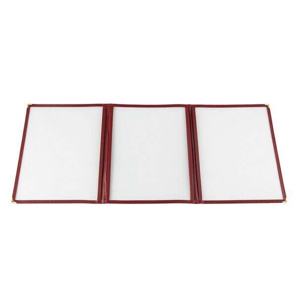 C.A.C. MCP3-911BY, 8.5x11-inch 3-Pocket Burgundy Menu Cover