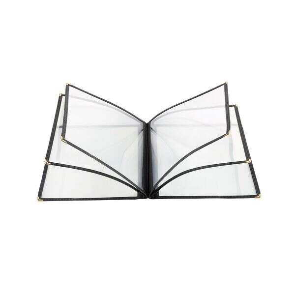 C.A.C. MCP6-911BK, 8.5x11-inch 6-Pocket Black Menu Cover