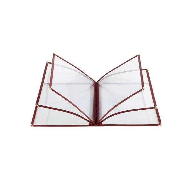 C.A.C. MCP6-911BY, 8.5x11-inch 6-Pocket Burgundy Menu Cover
