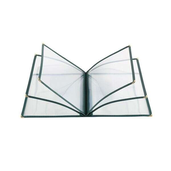 C.A.C. MCP6-911GN, 8.5x11-inch 6-Pocket Green Menu Cover