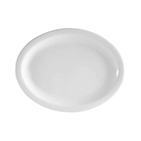 C.A.C. NCN-14, 13-Inch Porcelain Oval Platter with Narrow Rim, DZ